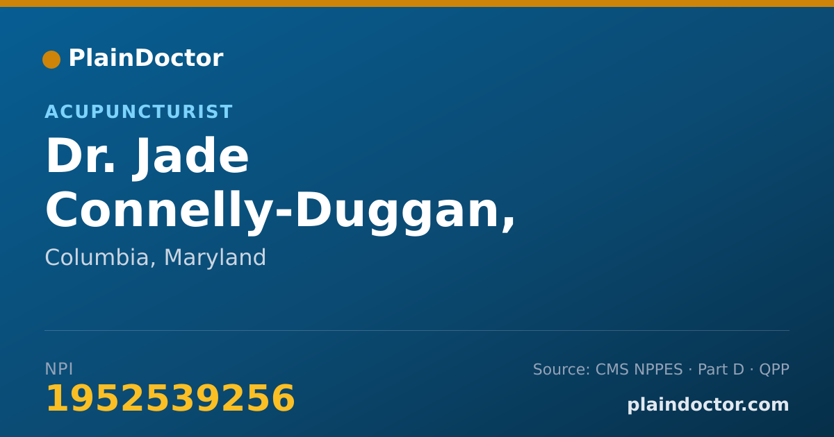 Shareable card for Jade Connelly-Duggan, M.AC., L.AC. - Acupuncturist, Columbia, MD