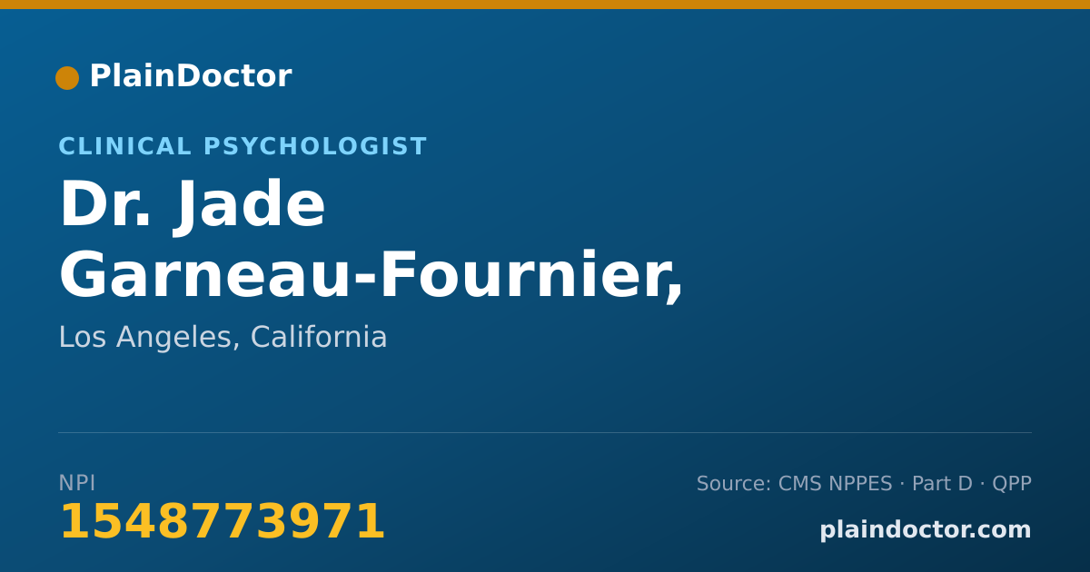 Shareable card for Jade Garneau-Fournier, PH.D. - Clinical Psychologist, Los Angeles, CA