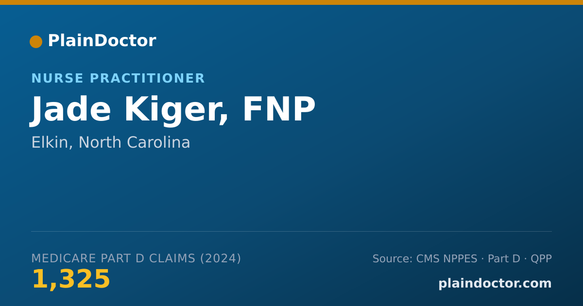 Shareable card for Jade Kiger, FNP - Nurse Practitioner, Elkin, NC