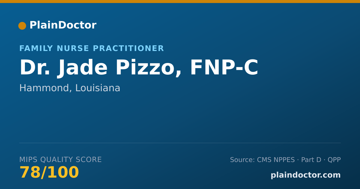 Shareable card for Jade Pizzo, FNP-C - Family Nurse Practitioner, Hammond, LA