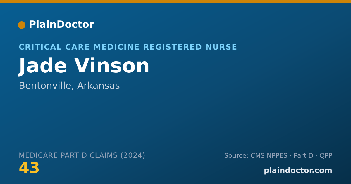 Shareable card for Jade Vinson - Critical Care Medicine Registered Nurse, Bentonville, AR