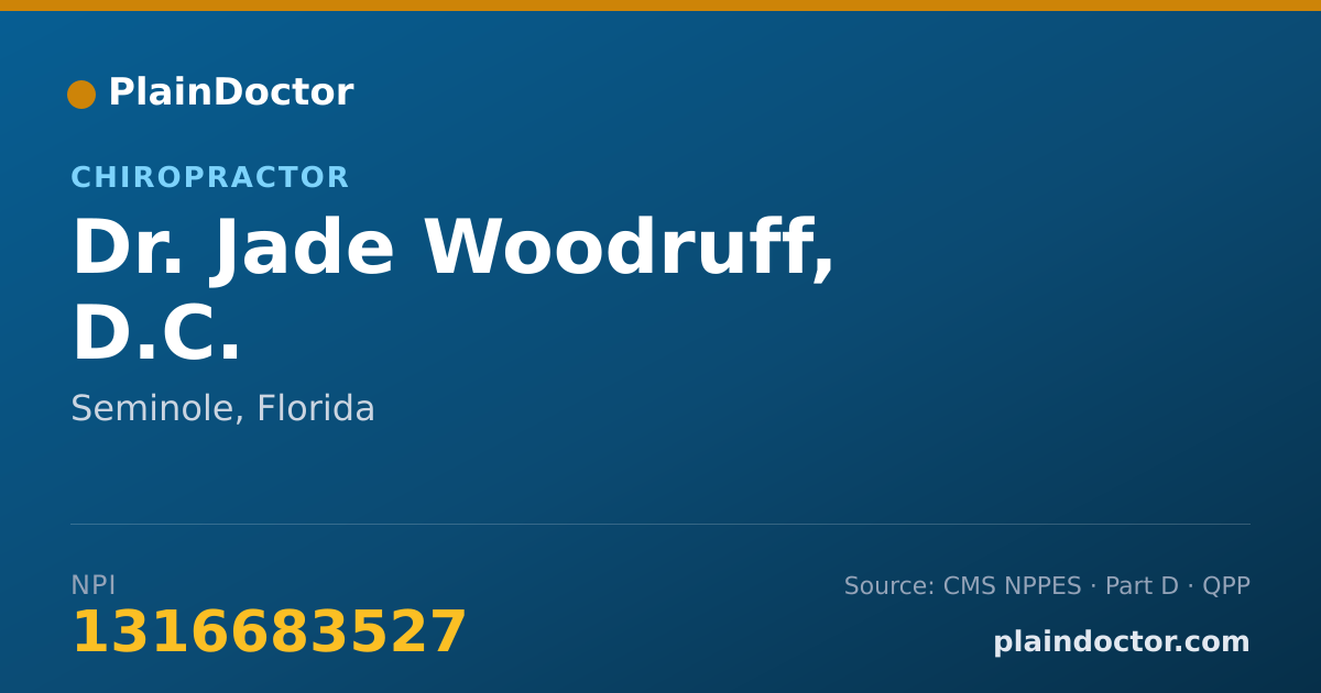 Shareable card for Jade Woodruff, D.C. - Chiropractor, Seminole, FL