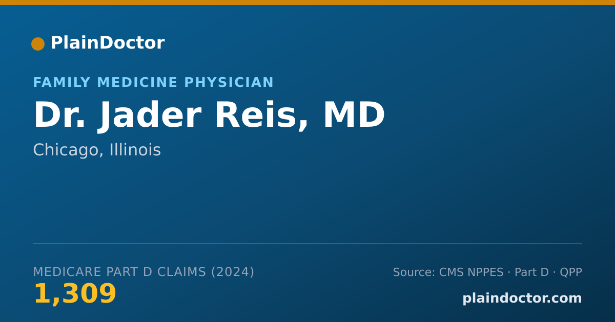 Shareable card for Jader Reis, MD - Family Medicine Physician, Chicago, IL