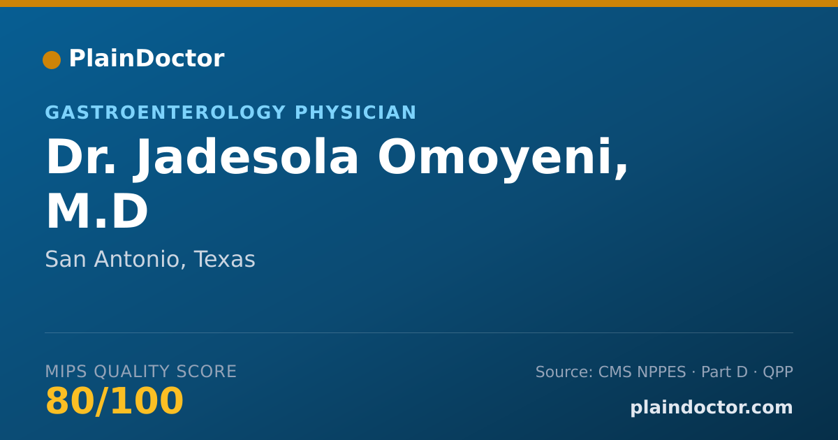 Shareable card for Jadesola Omoyeni, M.D - Gastroenterology Physician, San Antonio, TX
