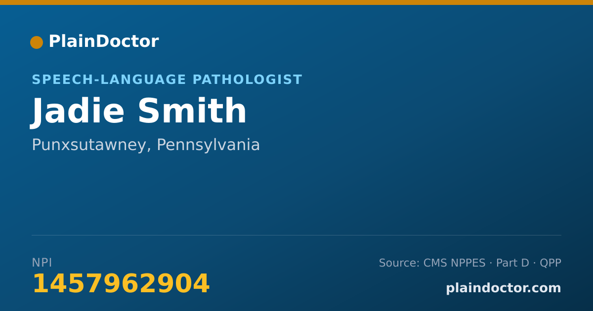 Shareable card for Jadie Smith - Speech-Language Pathologist, Punxsutawney, PA