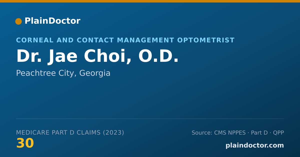 Shareable card for Jae Choi, O.D. - Corneal and Contact Management Optometrist, Peachtree City, GA