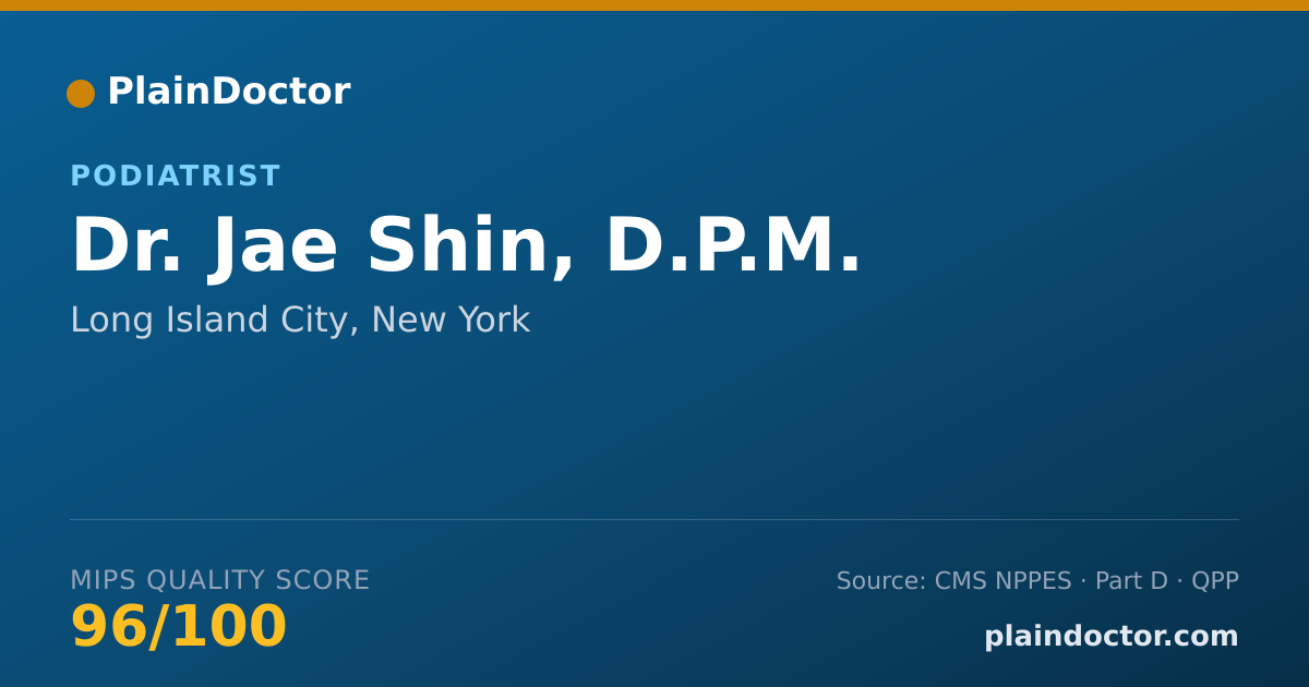 Shareable card for Jae Shin, D.P.M. - Podiatrist, Long Island City, NY