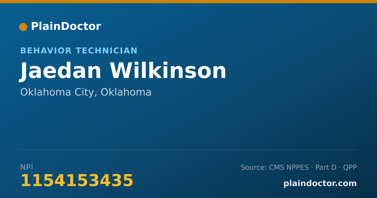 Shareable card for Jaedan Wilkinson - Behavior Technician, Oklahoma City, OK