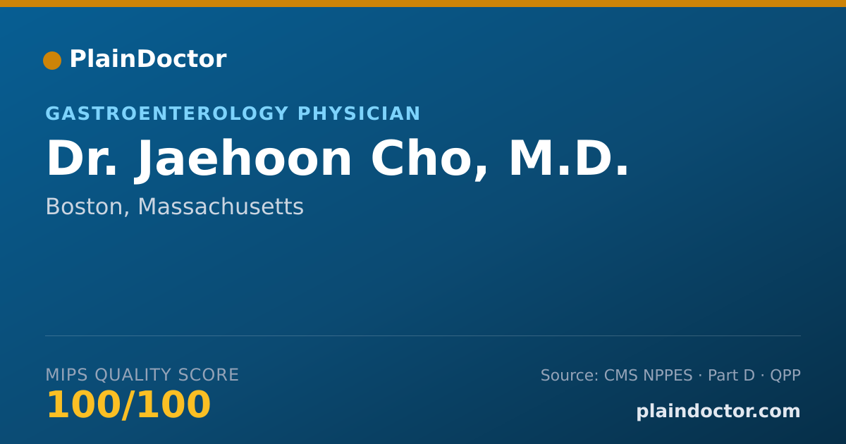 Shareable card for Jaehoon Cho, M.D. - Gastroenterology Physician, Boston, MA