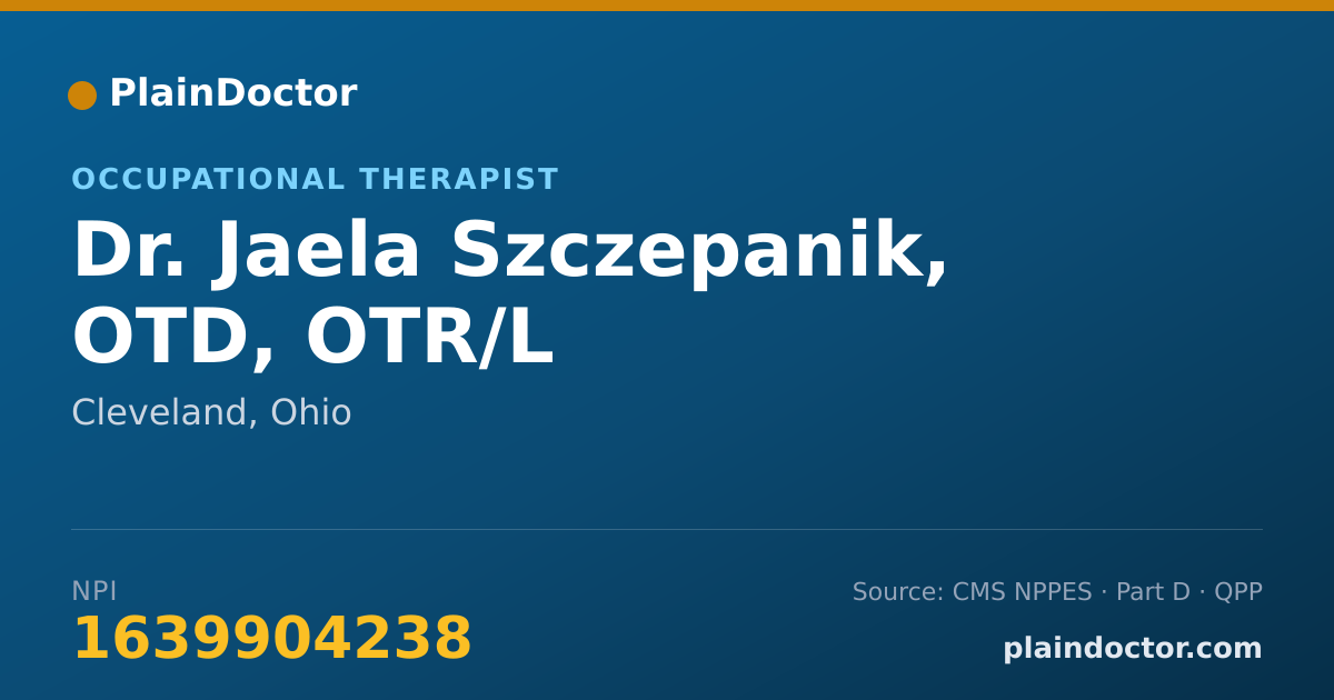 Shareable card for Jaela Szczepanik, OTD, OTR/L - Occupational Therapist, Cleveland, OH