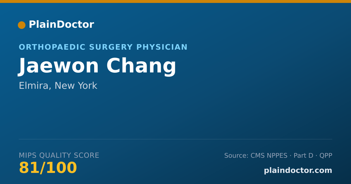 Shareable card for Jaewon Chang - Orthopaedic Surgery Physician, Elmira, NY