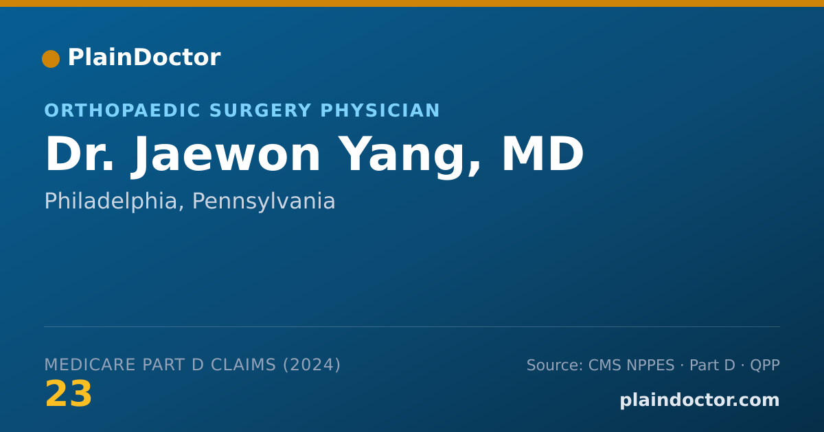Shareable card for Jaewon Yang, MD - Orthopaedic Surgery Physician, Philadelphia, PA