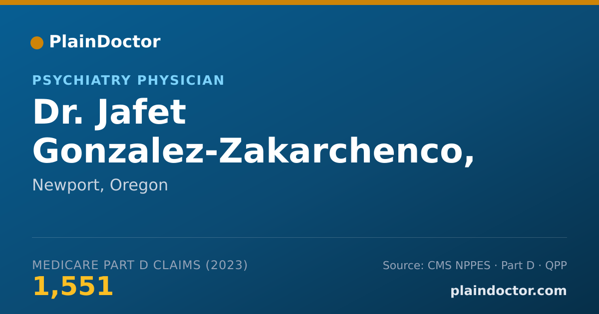 Shareable card for Jafet Gonzalez-Zakarchenco, MD - Psychiatry Physician, Newport, OR