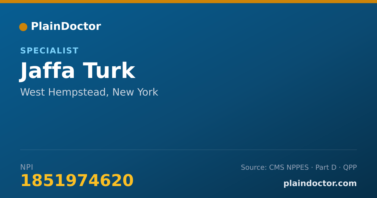 Shareable card for Jaffa Turk - Specialist, West Hempstead, NY
