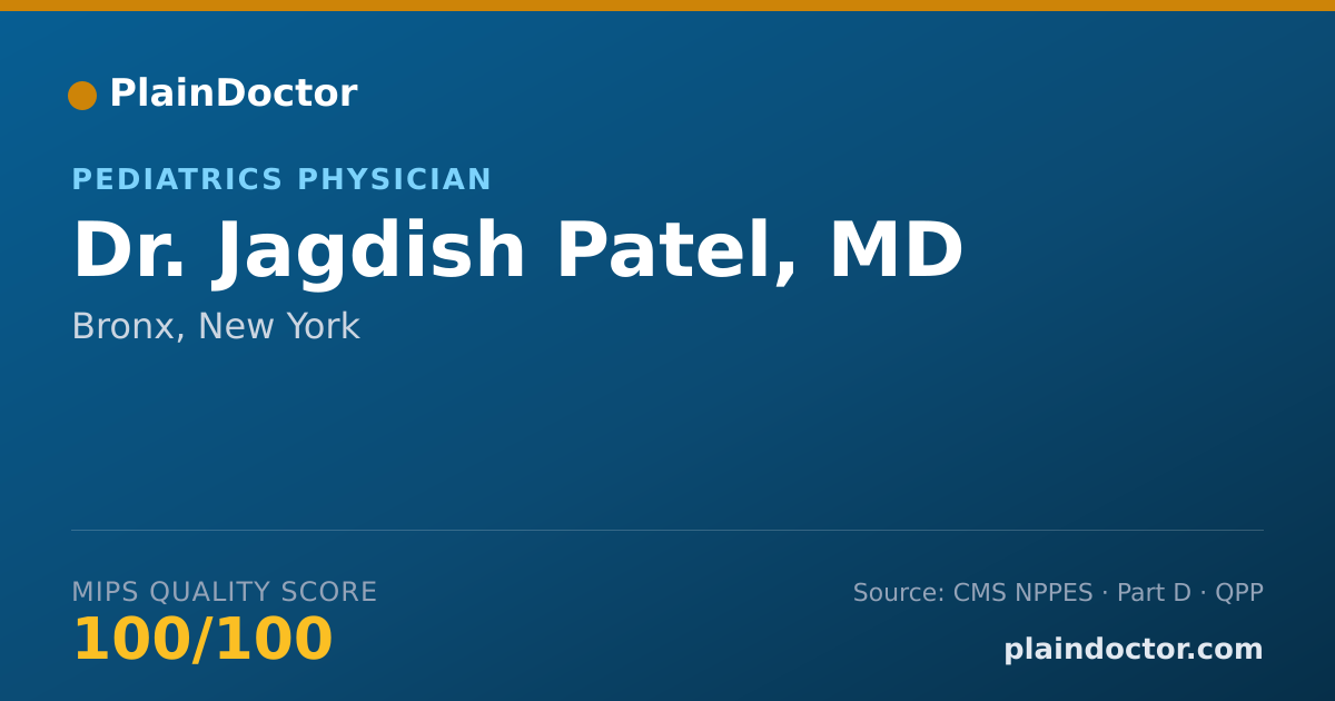 Shareable card for Jagdish Patel, MD - Pediatrics Physician, Bronx, NY