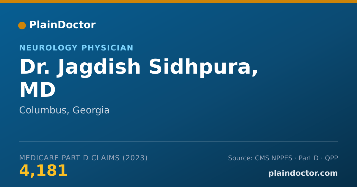 Shareable card for Jagdish Sidhpura, MD - Neurology Physician, Columbus, GA