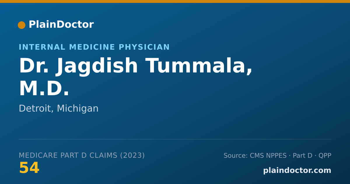Shareable card for Jagdish Tummala, M.D. - Internal Medicine Physician, Detroit, MI
