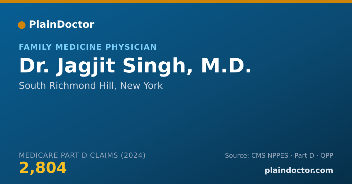 Shareable card for Jagjit Singh, M.D. - Family Medicine Physician, South Richmond Hill, NY