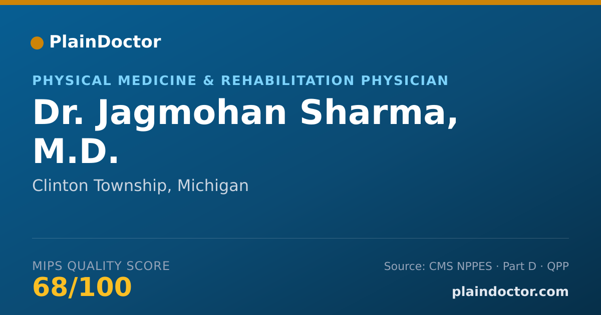 Shareable card for Jagmohan Sharma, M.D. - Physical Medicine & Rehabilitation Physician, Clinton Township, MI