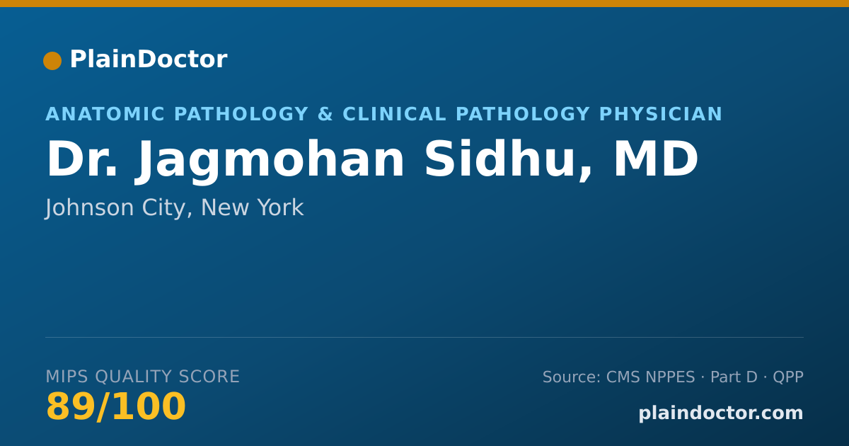 Shareable card for Jagmohan Sidhu, MD - Anatomic Pathology & Clinical Pathology Physician, Johnson City, NY