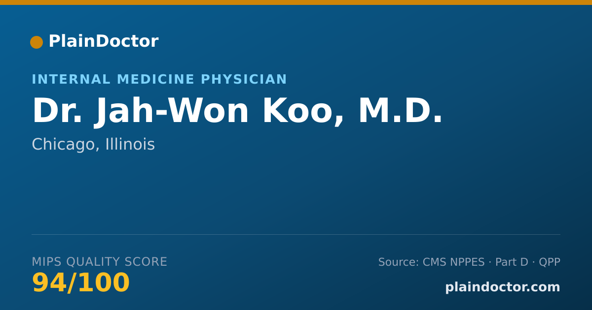 Shareable card for Jah-Won Koo, M.D. - Internal Medicine Physician, Chicago, IL