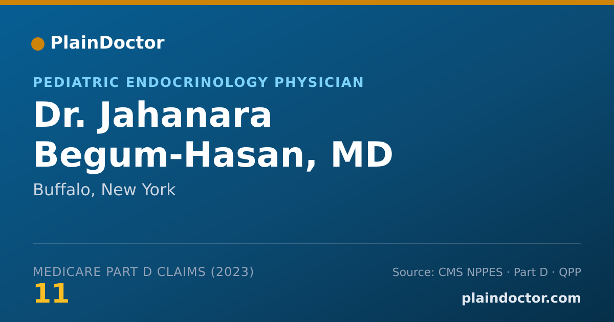 Shareable card for Jahanara Begum-Hasan, MD - Pediatric Endocrinology Physician, Buffalo, NY