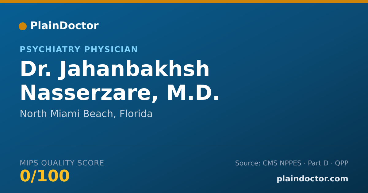 Shareable card for Jahanbakhsh Nasserzare, M.D. - Psychiatry Physician, North Miami Beach, FL