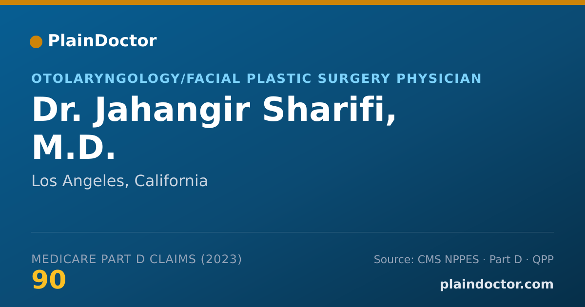 Shareable card for Jahangir Sharifi, M.D. - Otolaryngology/Facial Plastic Surgery Physician, Los Angeles, CA