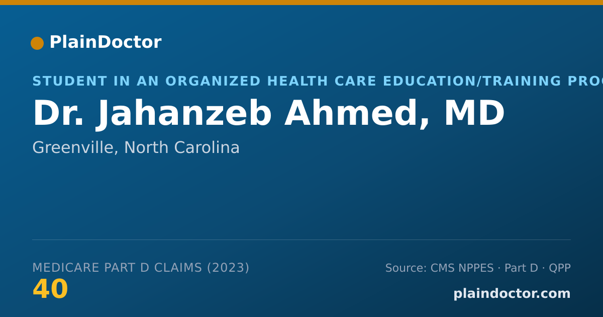 Shareable card for Jahanzeb Ahmed, MD - Student in an Organized Health Care Education/Training Program, Greenville, NC