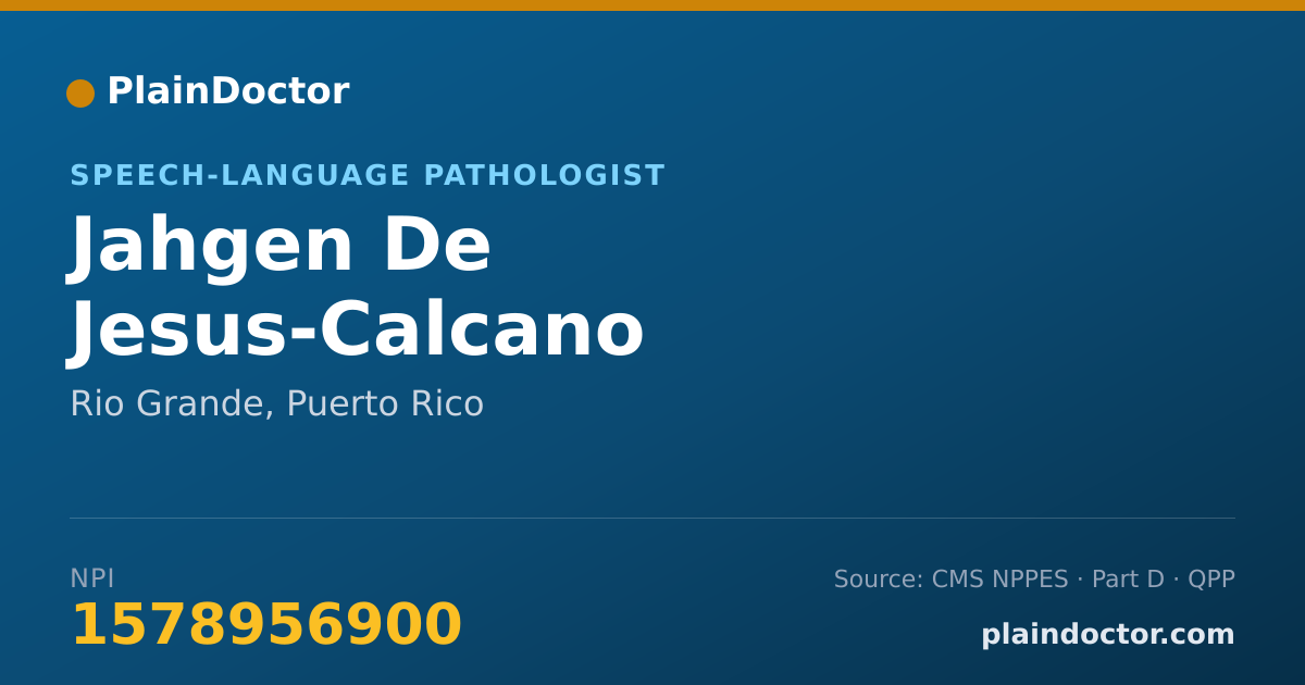 Shareable card for Jahgen De Jesus-Calcano - Speech-Language Pathologist, Rio Grande, PR