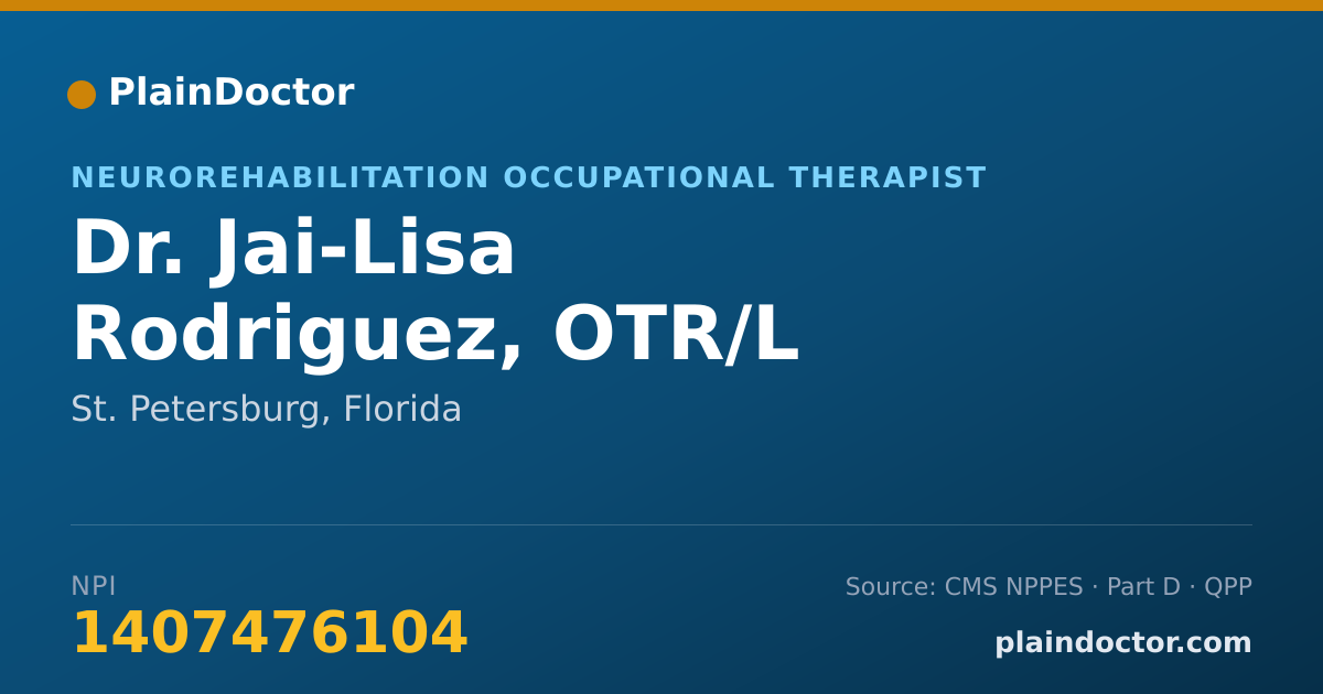 Shareable card for Jai-Lisa Rodriguez, OTR/L - Neurorehabilitation Occupational Therapist, St. Petersburg, FL