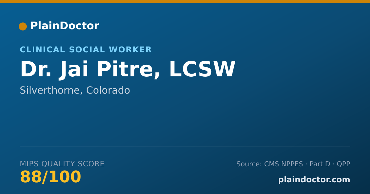 Shareable card for Jai Pitre, LCSW - Clinical Social Worker, Silverthorne, CO
