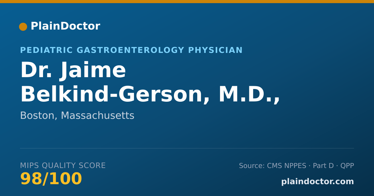 Shareable card for Jaime Belkind-Gerson, M.D., MSC - Pediatric Gastroenterology Physician, Boston, MA