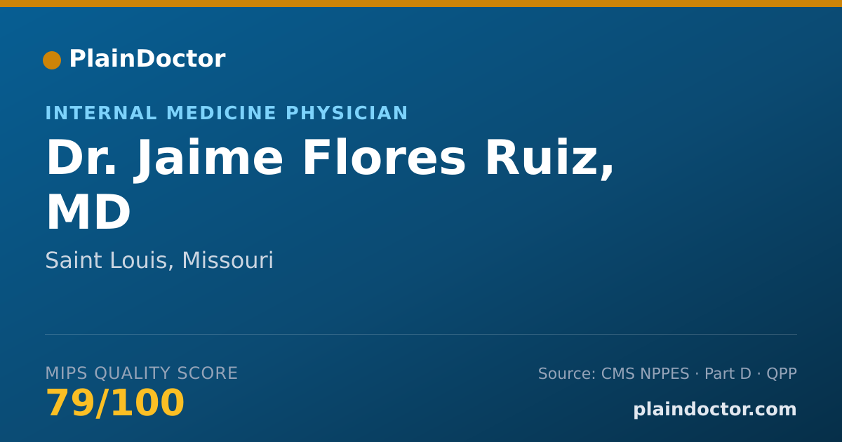 Shareable card for Jaime Flores Ruiz, MD - Internal Medicine Physician, Saint Louis, MO