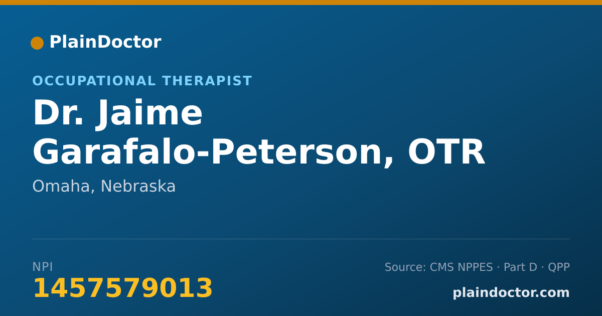 Shareable card for Jaime Garafalo-Peterson, OTR L - Occupational Therapist, Omaha, NE