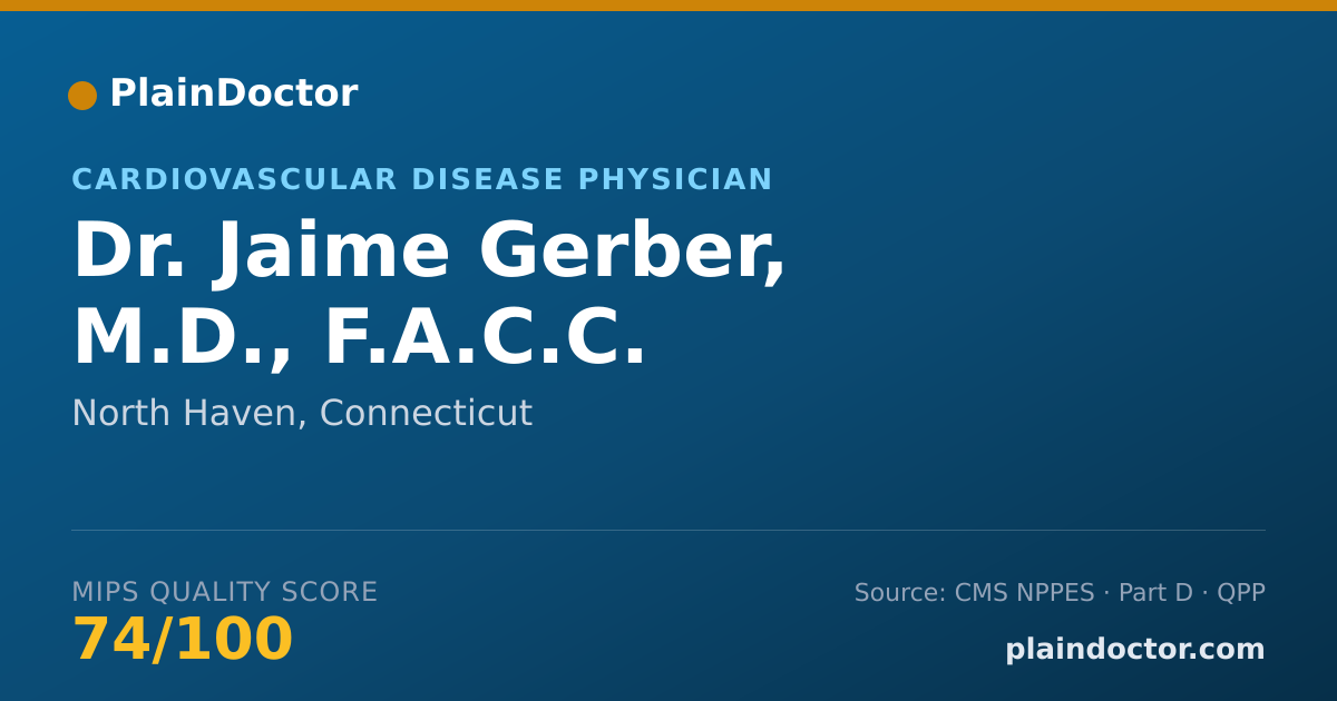 Shareable card for Jaime Gerber, M.D., F.A.C.C. - Cardiovascular Disease Physician, North Haven, CT