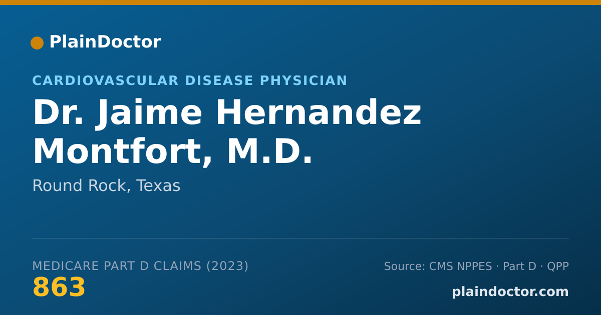 Shareable card for Jaime Hernandez Montfort, M.D. - Cardiovascular Disease Physician, Round Rock, TX