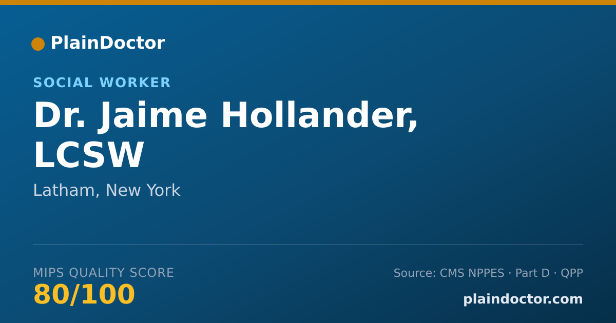 Shareable card for Jaime Hollander, LCSW - Social Worker, Latham, NY
