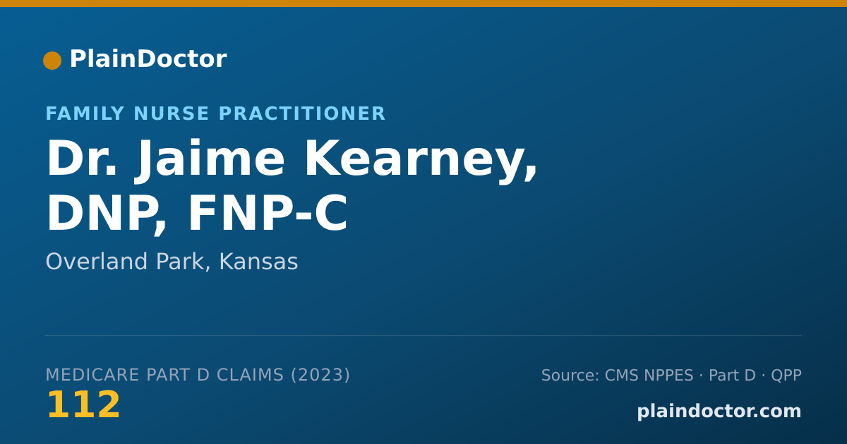 Shareable card for Jaime Kearney, DNP, FNP-C - Family Nurse Practitioner, Overland Park, KS