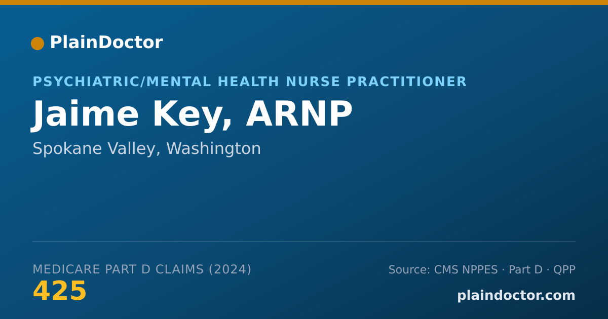 Shareable card for Jaime Key, ARNP - Psychiatric/Mental Health Nurse Practitioner, Spokane Valley, WA