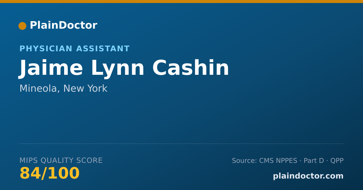 Shareable card for Jaime Lynn Cashin - Physician Assistant, Mineola, NY