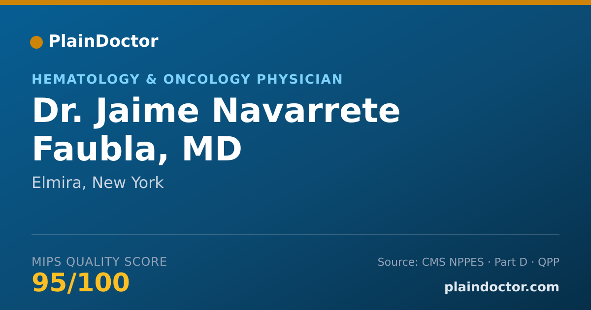 Shareable card for Jaime Navarrete Faubla, MD - Hematology & Oncology Physician, Elmira, NY
