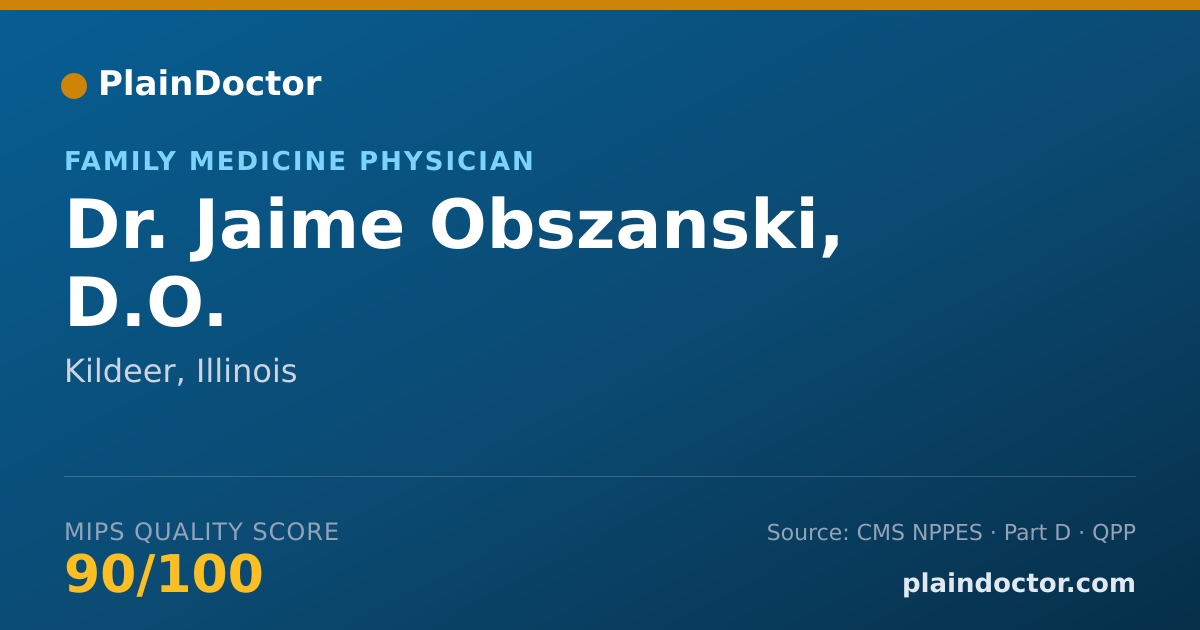 Shareable card for Jaime Obszanski, D.O. - Family Medicine Physician, Kildeer, IL