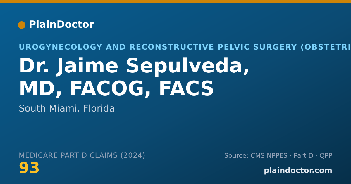 Shareable card for Jaime Sepulveda, MD, FACOG, FACS - Urogynecology and Reconstructive Pelvic Surgery (Obstetrics & Gynecology) Physician, South Miami, FL