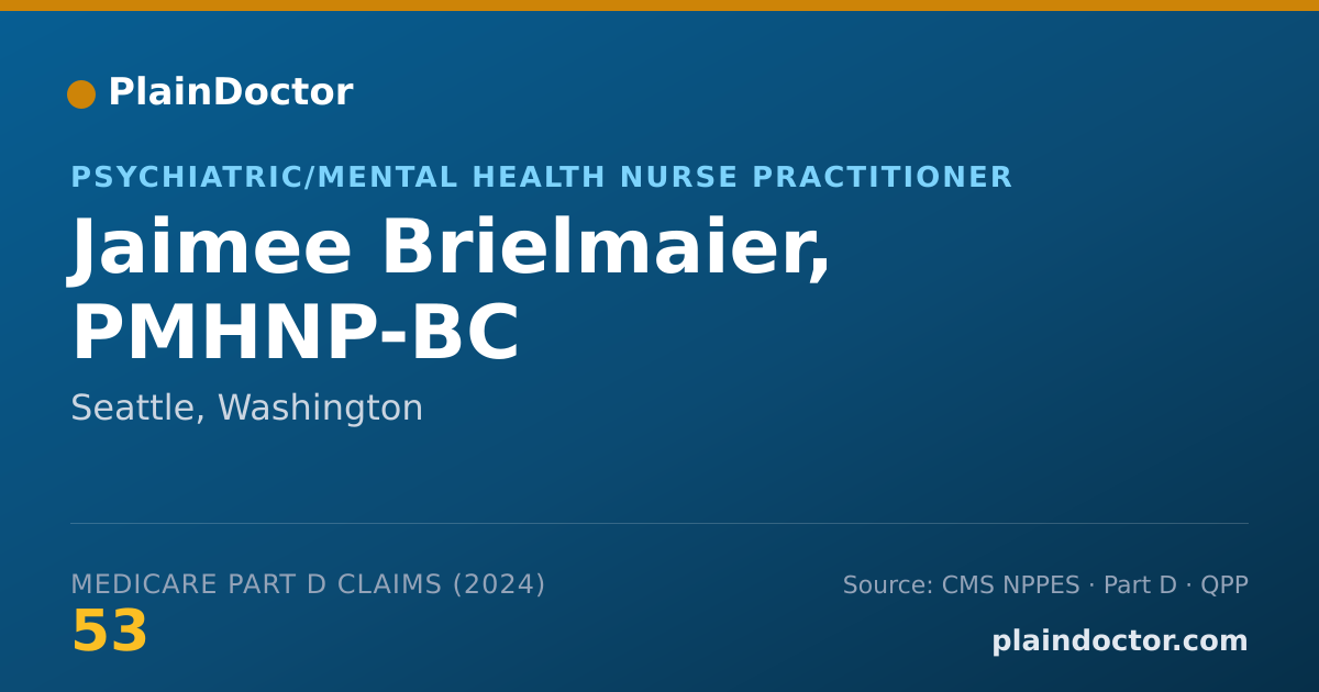 Shareable card for Jaimee Brielmaier, PMHNP-BC - Psychiatric/Mental Health Nurse Practitioner, Seattle, WA