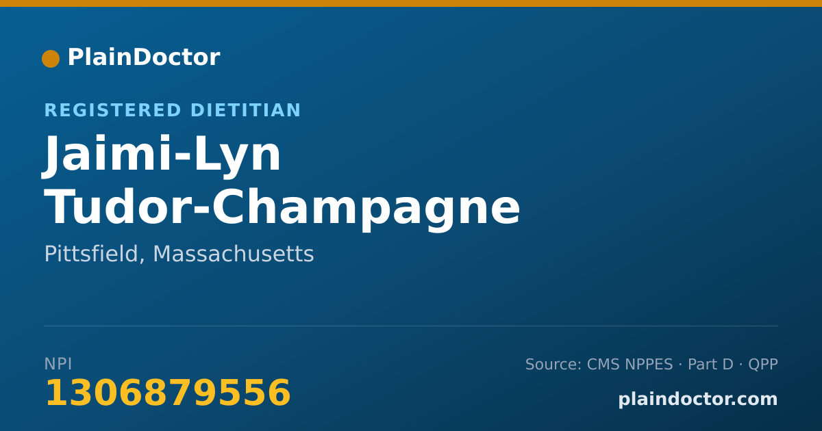 Shareable card for Jaimi-Lyn Tudor-Champagne - Registered Dietitian, Pittsfield, MA
