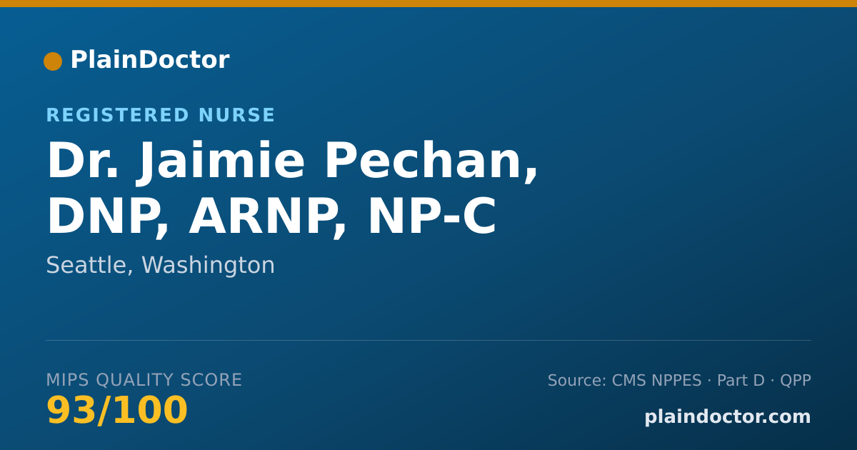 Shareable card for Jaimie Pechan, DNP, ARNP, NP-C - Registered Nurse, Seattle, WA