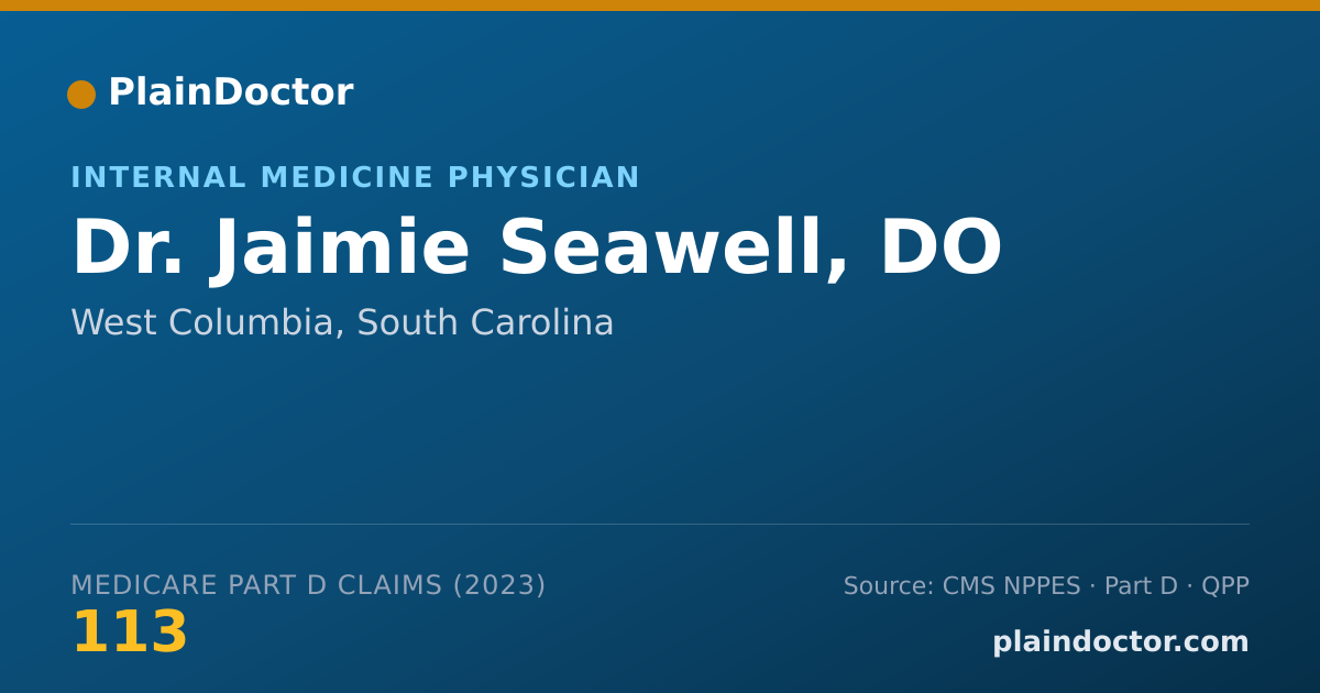 Shareable card for Jaimie Seawell, DO - Internal Medicine Physician, West Columbia, SC
