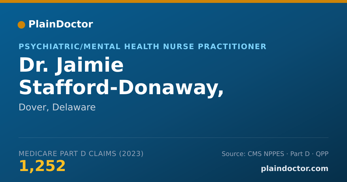 Shareable card for Jaimie Stafford-Donaway, APRN, CRNP - Psychiatric/Mental Health Nurse Practitioner, Dover, DE