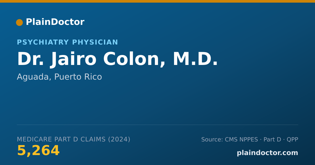 Shareable card for Jairo Colon, M.D. - Psychiatry Physician, Aguada, PR